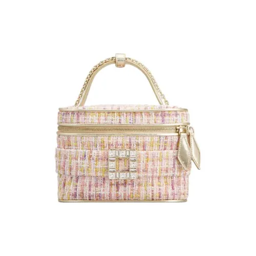 Roger Vivier Roger Vivier VIV Металл Кожа Детали Ткань Сумка Маленький Женские Розовый