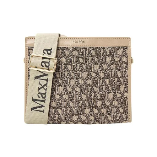 MaxMara Сумка через плечо из коровьей кожи женская бежевая