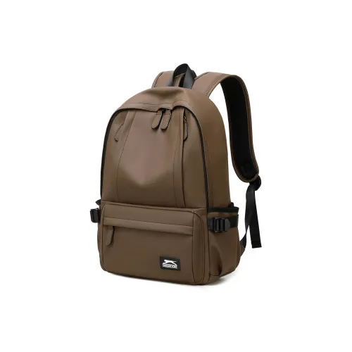 Slazenger ПУ (полиуретан) Мягкая кожа Ноутбук Рюкзак Унисекс Обсидиановый черный Армейский зеленый Стиль Майярд Коричневый