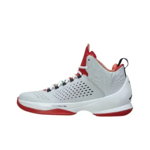 Jordan Melo M11 Амортизация Износостойкий MID Топ Баскетбольные кроссовки Мужские Серый Красный