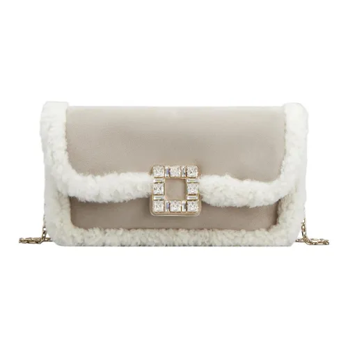 Roger Vivier Замша с кожаными вставками портативный клатч на одно плечо женский светлый умбра