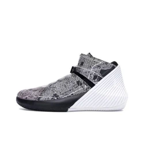 Jordan Why Not Zer0,1 Износостойкий и Легкий MID Топ Винтажные Баскетбольные Кроссовки Унисекс Белый Черный