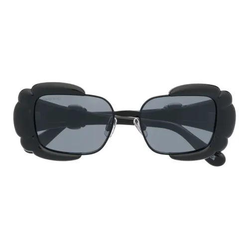 Swarovski Ацетат Кристальный Нерегулярная форма Солнцезащитные очки Женские Черный