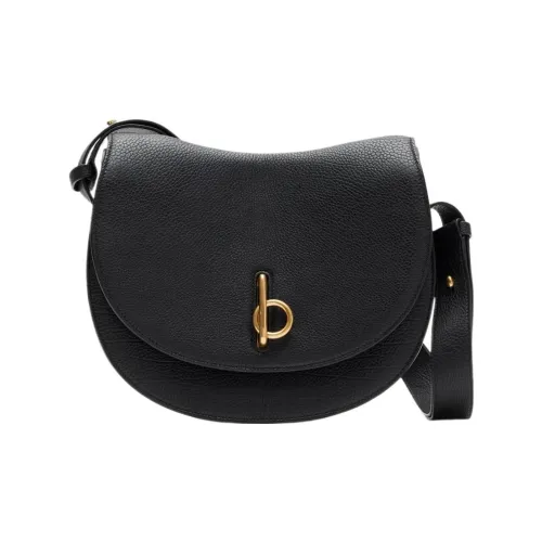 Burberry Сумка Rocking Horse Среднего Размера Зернистая Опойковая Кожа Регулируемый Ремень Из Кожи Откидной Верх С Застежкой В Виде Буквы «b»