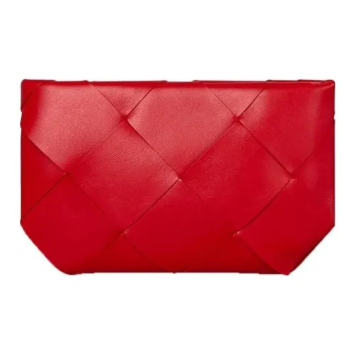 Bottega Veneta Lambskin Clutch Men's Red