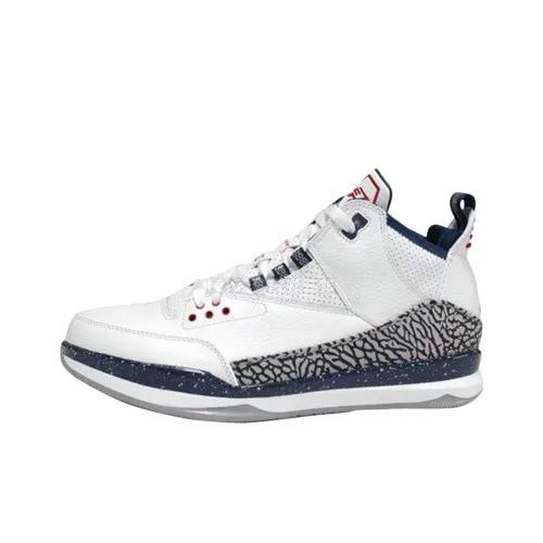 Jordan CP3 3 Износостойкий и Легкий MID Баскетбольные кроссовки Мужские Белый и Синий