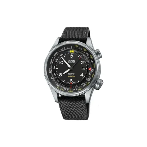 Oris Aviation Collection Автоматический Механический Часы Мужские Циферблат 47 мм Черный Холст Ремешок