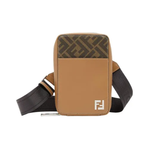 FENDI Cotton Crossbody Men's Brown