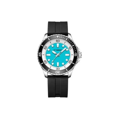 GT DESIGN Кварцевый механизм силиконовый ремешок мужские часы черный циферблат