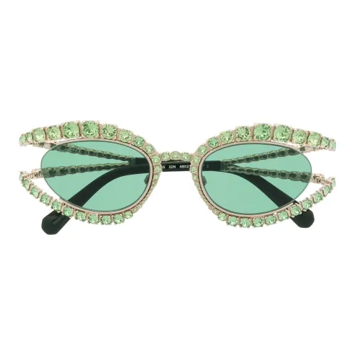 Swarovski Металл Нерегулярная форма Солнцезащитные очки Женские Зеленый
