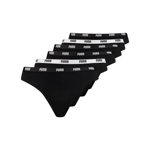 PUMA Lot DE 6 Strings Pour Femmes Трусы Женские 6 пар Черный