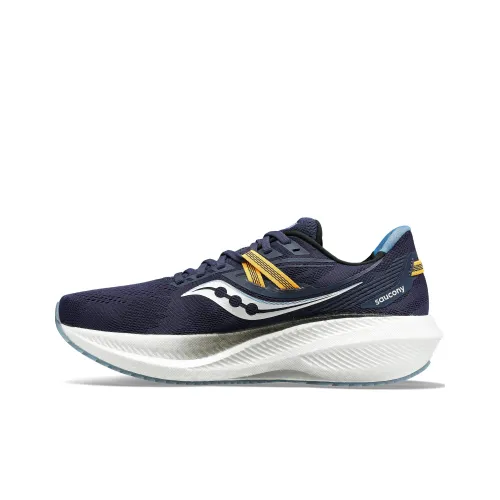 Saucony Triumph 20 Амортизация Износостойкий Низкий Топ Беговые кроссовки Мужские Синие