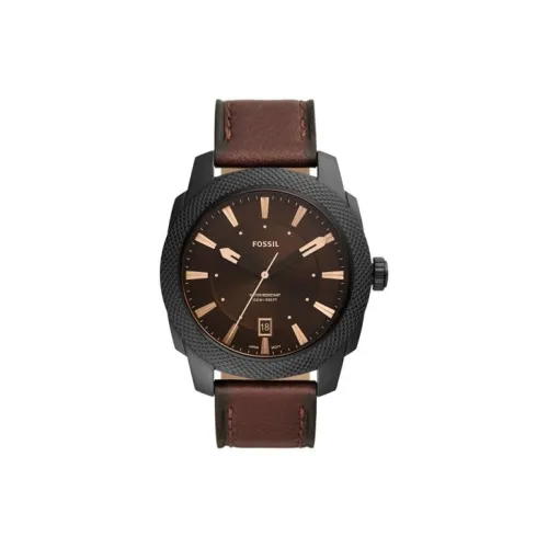 FOSSIL Наручные часы Кварцевый механизм Кожаный ремешок 49 мм Кофейный циферблат Мужские часы