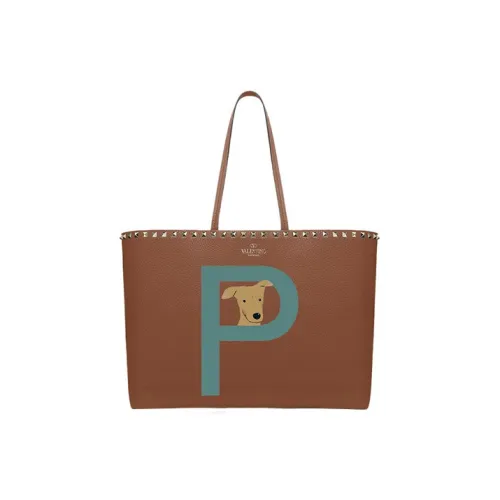 Valentino Garavani Rockstud Телячья кожа с рельефом Тоут Сумка Сумка для покупок Сумка через плечо Сумка для женщин Седло