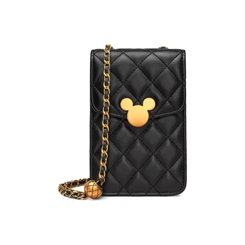 Disney Полиуретан PU Кожа Плечевая сумка с чехлом для телефона Женская Черная
