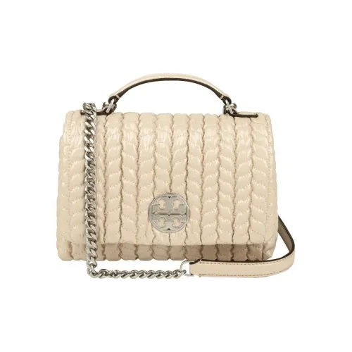 TORY BURCH Лакированная кожа Портативная Сумка через плечо Сумка на плечо Мини Женская Молочно-белая