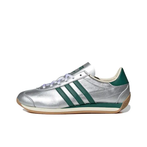 Adidas Originals COUNTRY OG Slip-resistant Low Top Повседневная обувь Женская Серебряная Зеленая