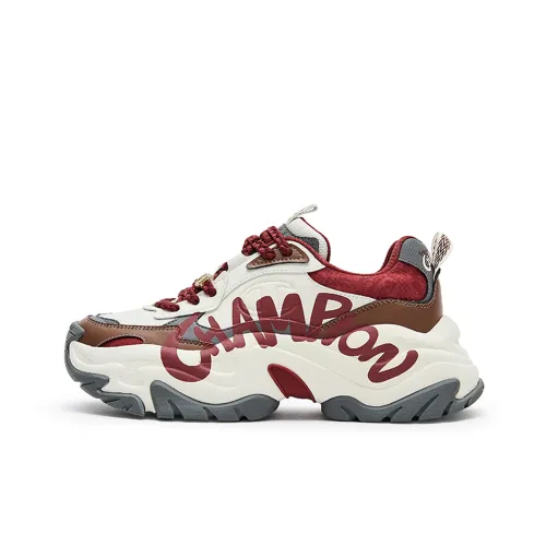 Champion Dragonman Series массивные кроссовки Low Top Молочно-белый/Новогодний красный Женские