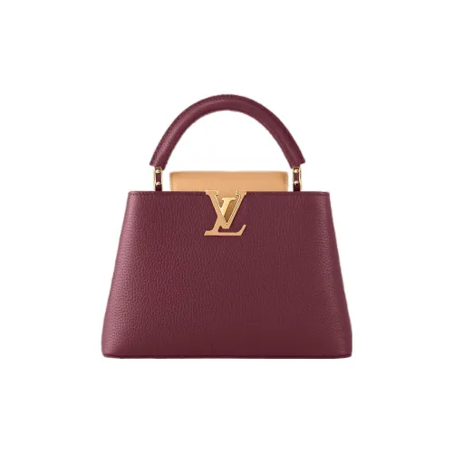 LOUIS VUITTON Capucines Taurillon Кожа Капусин Через плечо Тоут Сумка На одно плечо Маленькая Женская Бордовая