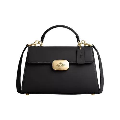 COACH Eliza Утонченный Телячья кожа Сумка через плечо Сумка Большая Женская Черная