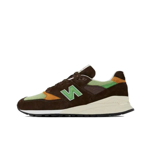 New Balance NB 998 Дышащий Низкий Топ Повседневная Городская Коммутерская Беговая Обувь Мужская Коричневая Зеленая Сделано в США