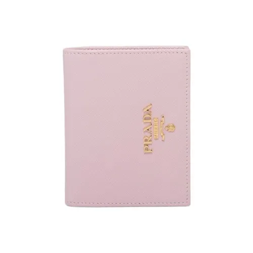PRADA Кожа Держатель для карт кошелек Маленький Женский Снежинка Гипс Лепесток