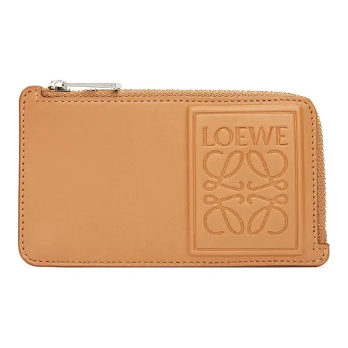 LOEWE Сатин Коровья кожа Кошелек Держатель для карт Стандартный Мужской Теплый Песочный Желтый