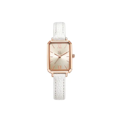 SHENGKE Fashion Casual Minimalist Style Кварцевый механизм Часы Женские часы Золотой циферблат