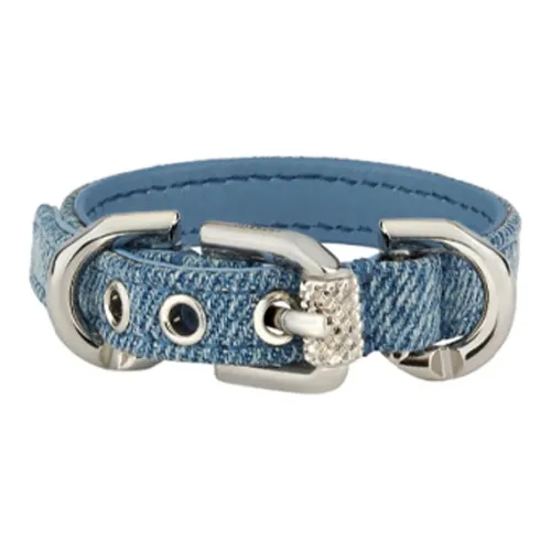 Givenchy Denim Cotton Metal Bracelets Women's Blue