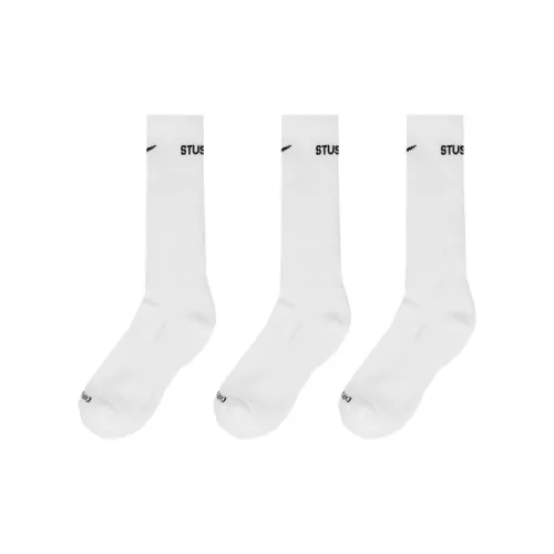 NIKE Stussy 3 шт Белый Унисекс MID Носки до икры
