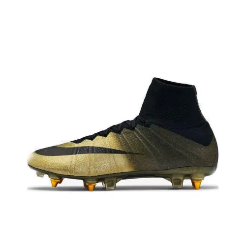 Nike Mercurial Superfly 7 IC IN Амортизация Износостойкие футбольные бутсы Wear унисекс золото-черный