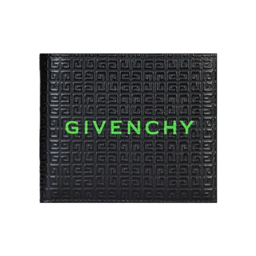 Givenchy 4G Телячья кожа Кошелек Micro Мужской Черный и Зеленый