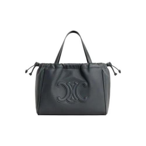 CELINE Cuir Triomphe Smooth Calfskin Handbag Small Women's Slate Gray