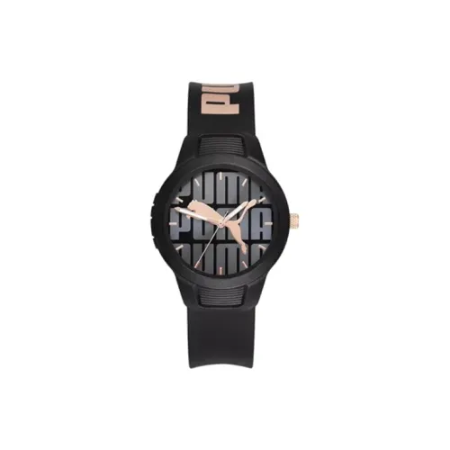 PUMA Reset V2 Series Женские часы Кварцевый механизм Пластиковый ремешок 35 мм Черный циферблат