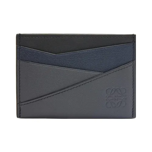 LOEWE Пазл Коровья кожа Держатель для карт Мужской Темно-морской синий и Угольно-серый