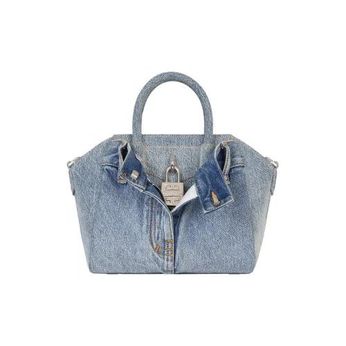 Givenchy Antigona Lock Denim Сумка через плечо Сумка Мини Женская Средняя Темно-синяя