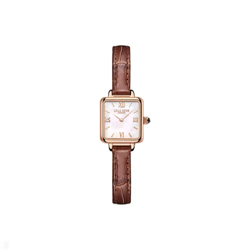 Lola Rose Little Коричневый Watch Наручные часы Кварцевый механизм Натуральная кожа Ремень Белый циферблат Женские часы Зеленый Новая коробка