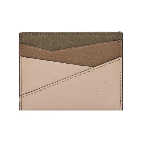 LOEWE Пазл Картхолдер Коровья кожа Мужской Зимний Коричневый Темный Песочный