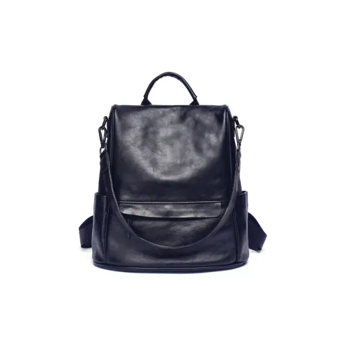 LOLLiPOPS Крупнозернистая текстура Коровья кожа Большая емкость Рюкзак Средний Унисекс Винтаж Черный Винтаж Кофейный Винтаж Коричневый