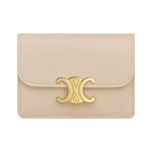 CELINE Triomphe Кошелек из коровьей кожи держатель для карт женский телесного цвета