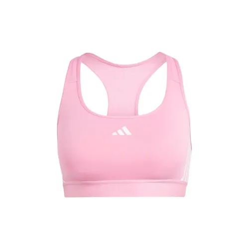 Adidas POWERREACT Тренировки Средняя поддержка HYPERGLAM Бюстгальтер Женский Розовый