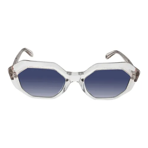 GARRETT LEIGHT Ацетат Нерегулярная форма Солнцезащитные очки Женские Серебряный