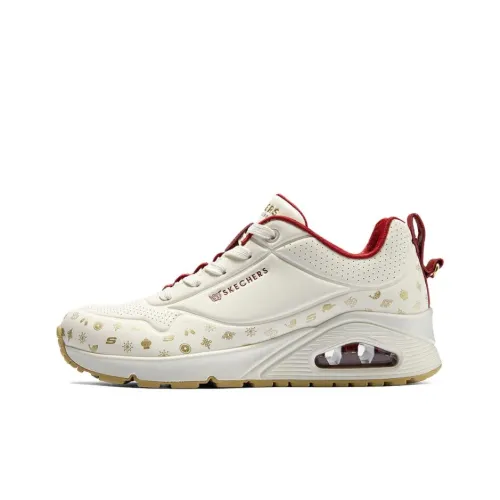 Skechers Uno Casual Low Top White Red Women's