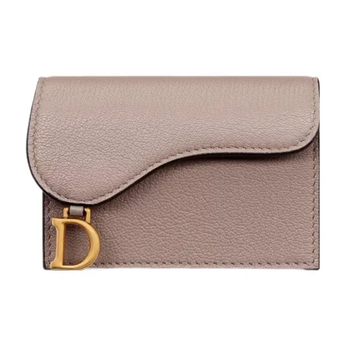 DIOR Седло Козья кожа Держатель для карт Держатель для карт Женский Тауповый