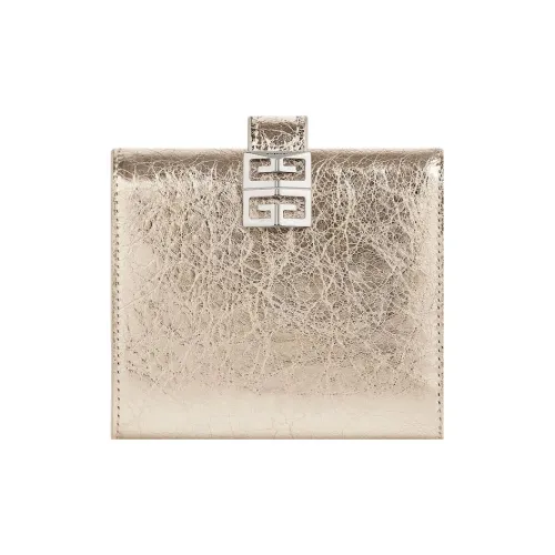 Givenchy Телячья кожа Держатель для карт кошелек Маленький Женский Пыльный Золотой