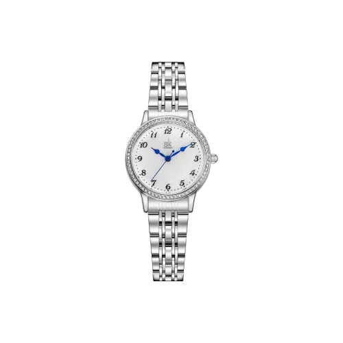 SHENGKE Кварцевые Механические Часы Женские Белый Циферблат