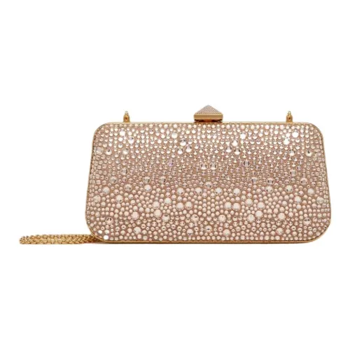 Valentino CARRY SECRETS Rhinestone Crossbody Clutch Women's Quartz Gold
