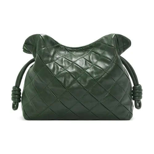 LOEWE Flamenco Nappa Sheepskin Clutch Women's Aquarium Green