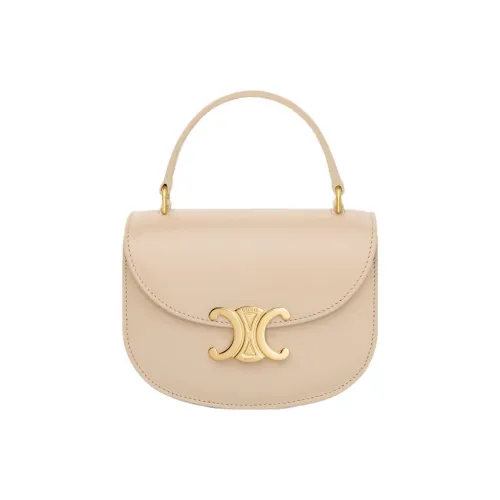 CELINE Besace Clea Коровья кожа Сумка Мини Женская Телесного цвета