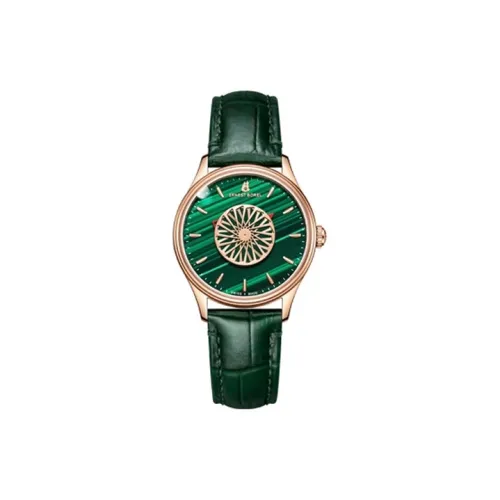 ERNEST BOREL Quartz Collection Кварцевый механизм Женские часы 31 мм Зеленый циферблат Корпус из нержавеющей стали Кожаный ремешок